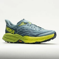 HOKA Speedgoat 5 Men's Stone Blue/Dark Citron -Holabird Sports Elegant Shop 049271 5