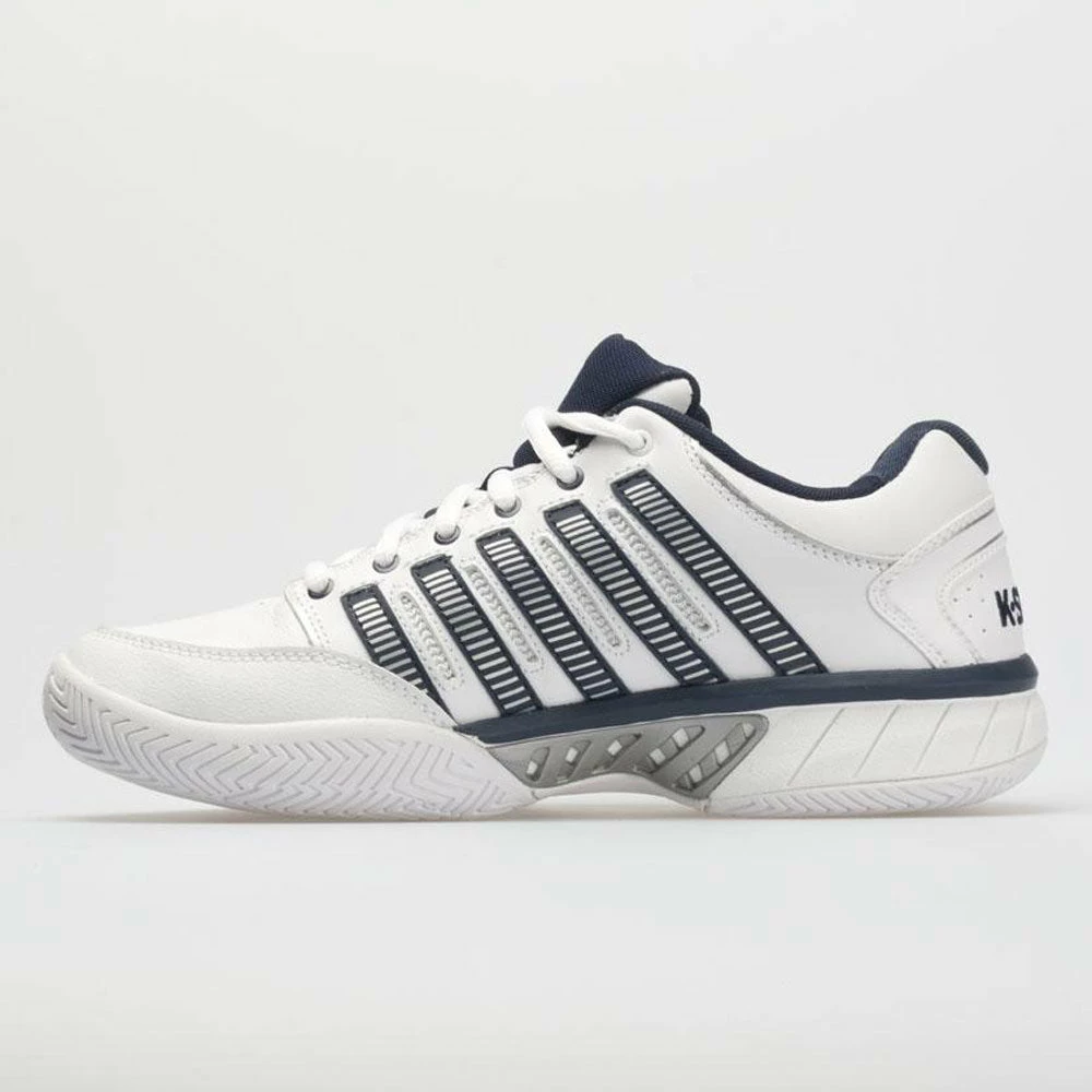 K-Swiss Hypercourt Express Leather Men's White/Navy/Silver 4 K-Swiss Hypercourt Express Leather Men's White/Navy/Silver - Image 2