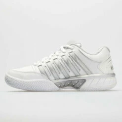 K-Swiss Hypercourt Express Leather Women's White/Silver/Glacier Gray -Holabird Sports Elegant Shop 113359 1