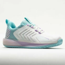 K-Swiss Ultrashot 3 Women's Brilliant White/Angel Blue/Sheer Lilac -Holabird Sports Elegant Shop 116899 5