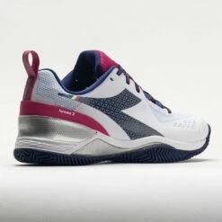 Diadora Blushield Torneo 2 Clay Women's White/Blueprint/Pink Yarrow -Holabird Sports Elegant Shop 117022 6