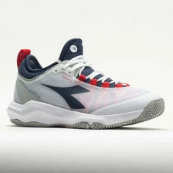 Diadora Speed Blushield Fly 4+ Clay Men's White/Blue Corsair/Fiery Red -Holabird Sports Elegant Shop 117032 5