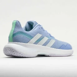 Adidas CourtJam Control Women's Blue Dawn/Metallic/White -Holabird Sports Elegant Shop 117076 6