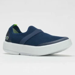 OOFOS OOmg Low Women's White/Navy -Holabird Sports Elegant Shop 631140 5